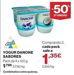 Hipercor Danone - yogur sabores oferta