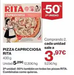 Hipercor Rita - pizza capricciosa oferta