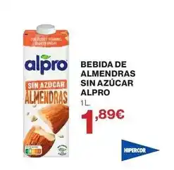 Hipercor Alpro - bebida de almendras sin azucar oferta