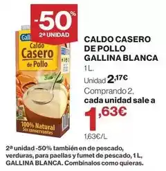 Hipercor Gallina blanca - caldo casero de pollo oferta