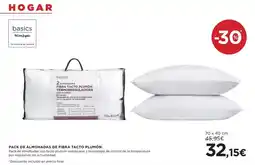Hipercor Control - pack de almohadas de fibra tacco plumon oferta