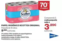 Hipercor Scottex - papel higiénico original oferta