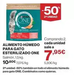 Hipercor Purina one - alimento humedo para gato esterilizado oferta
