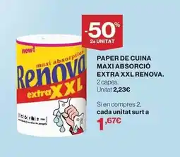 Hipercor Renova - paper de cuina maxi absorcio extra xxl oferta