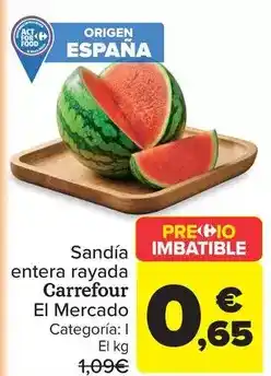 Carrefour Market Carrefour - sandía entera rayada oferta