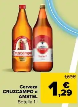 Carrefour CRUZCAMPO o AMSTEL Cerveza oferta