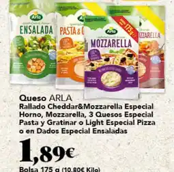 Gadis ARLA Queso Rallado Cheddar&Mozzarella Especial Horno, Mozzarella, 3 Quesos Especial Pasta y Gratinar o Light Especial oferta