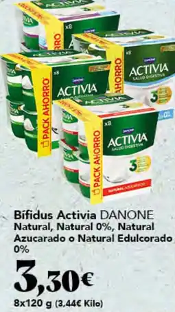 Gadis DANONE Bifidus Activia Natural, Natural 0%, Natural Azucarado o Natural Edulcorado 0% oferta