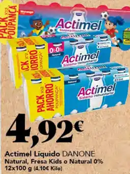 Gadis DANONE Actimel Líquido Natural, Fresa Kids o Natural 0% oferta
