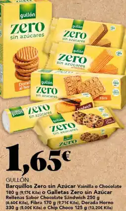 Gadis GULLON Barquillos Zero sin Azúcar Vainilla o Chocolate o Galletas Zero sin Azúcar Rellenas Sabor Chocolate Sándwich oferta