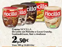 Gadis NOCILLA Crema De Leche con Pistacho o Cacao Crunchy, Cookies&Cream, Noir o Avellanas oferta