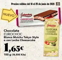 Gadis EUROCHOC Chocolate Blanco Matcha Tokyo Style o con Leche Cheesecake oferta