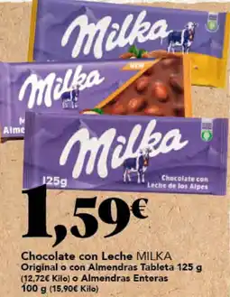 Gadis MILKA Chocolate con Leche Original o con Almendras Tableta o Almendras Enteras oferta