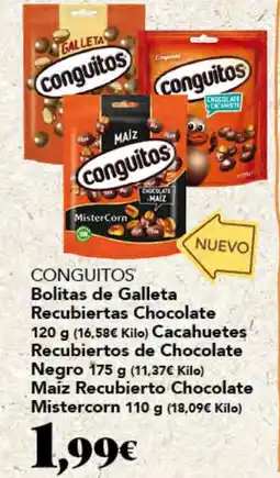 Gadis CONGUITOS Bolitas de Galleta Recubiertas Chocolate Cacahuetes Recubiertos de Chocolate Negro Maíz Recubierto oferta