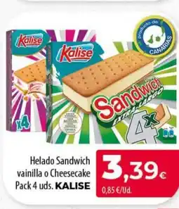 Spar Tenerife KALISE Helado Sandwich vainilla o Cheesecake oferta