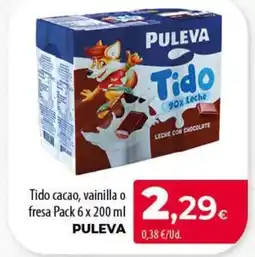 Spar Tenerife PULEVA Tido cacao, vainilla o fresa oferta