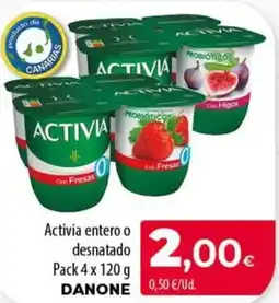 Spar Tenerife DANONE Activia entero o desnatado oferta