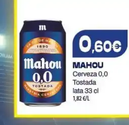 Spar Tenerife MAHOU 0,0 Cerveza 0,0 Tostada lata oferta