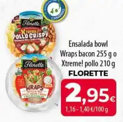 Spar Tenerife FLORETTE Ensalada bowl Wraps bacon o Xtreme! pollo oferta
