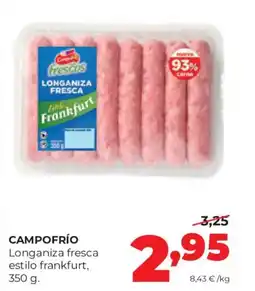 Alimerka CAMPOFRÍO Longaniza fresca estilo frankfurt oferta