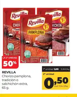 Alimerka REVILLA Chorizo pamplona tradición o salchichón extra oferta