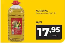 Alimerka Aceite oliva 0,4° oferta