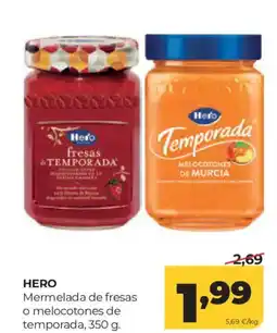 Alimerka HERO Mermelada de fresas o melocotones de temporada oferta