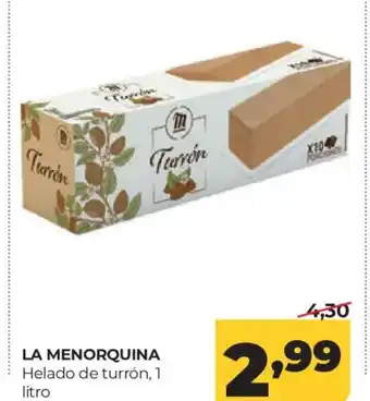 Alimerka LA MENORQUINA Helado de turrón oferta