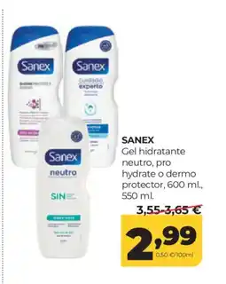 Alimerka SANEX Gel hidratante neutro, pro hydrate o dermo protector oferta