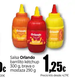Unide Supermercados ORLANDO Salsa barrilito ketchup brava o mostaza oferta