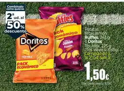Unide Supermercados DORITOS, RUFFLES Patatas fritas jamón o Tex-Mex oferta