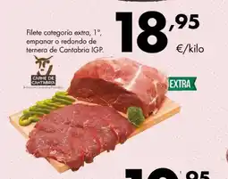 Supermercados Lupa Filete categoría extra, 1°, empanar o redondo de ternera de Cantabria IGP oferta