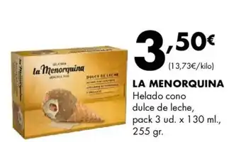 Supermercados Lupa LA MENORQUINA Helado cono dulce de leche oferta