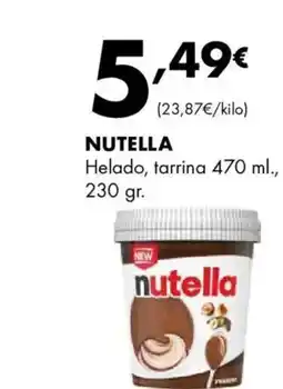 Supermercados Lupa NUTELLA Helado, tarrina oferta