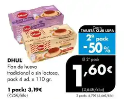 Supermercados Lupa DHUL Flan de huevo tradicional o sin lactosa oferta