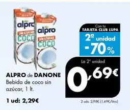 Supermercados Lupa ALPRO de DANONE Bebida de coco sin azúcar oferta