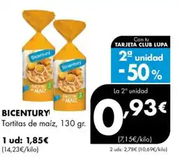 Supermercados Lupa BICENTURY Tortitas de maíz oferta