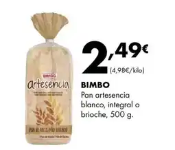 Supermercados Lupa BIMBO Pan artesencia blanco, integral o brioche oferta