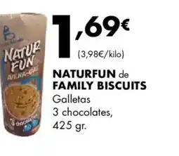 Supermercados Lupa NATURFUN de FAMILY BISCUITS Galletas 3 chocolates oferta