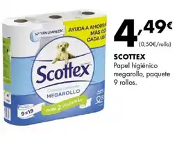 Supermercados Lupa SCOTTEX Papel higiénico megarollo, paquete 9 rollos oferta