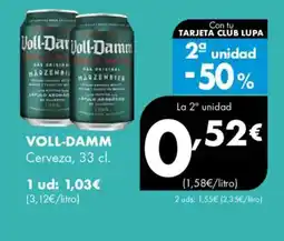 Supermercados Lupa VOLL-DAMM Cerveza oferta