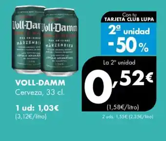 Supermercados Lupa VOLL-DAMM Cerveza oferta
