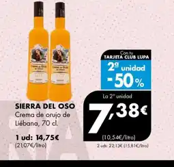 Supermercados Lupa SIERRA DEL OSO Crema de orujo de Liébana oferta