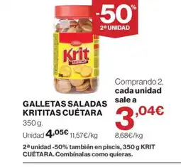 Supercor CUÉTARA Galletas saladas krititas oferta