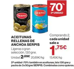 Supercor SERPIS Aceitunas rellenas de anchoa oferta