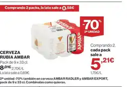 Supercor Cerveza rubia ambar oferta
