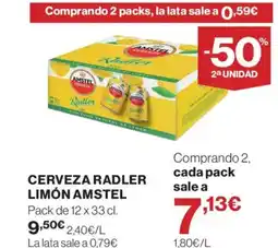Supercor AMSTEL Cerveza radler limón oferta