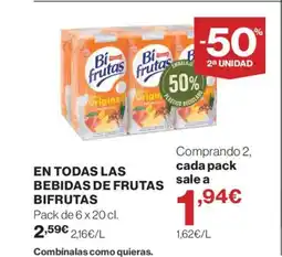 Supercor BIFRUTAS En todas las bebidas de frutas oferta