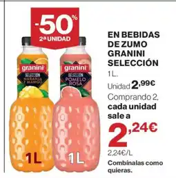 Supercor En bebidas de zumo granini selección oferta