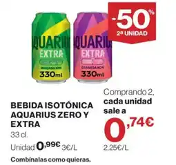 Supercor Bebida isotónica aquarius zero y extra oferta